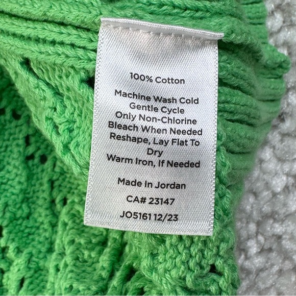 Talbots Plus OPEN STITCH V-NECK SWEATER in GREEN. 2X - Picture 5 of 10